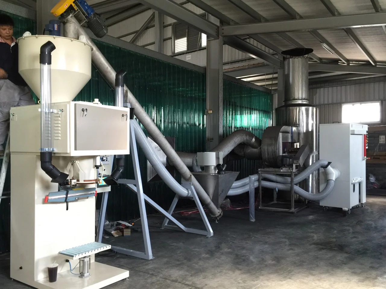 自動粉體下料秤重機專用集塵系統、包裝機袋裝封口粉塵局部抽風風罩設計